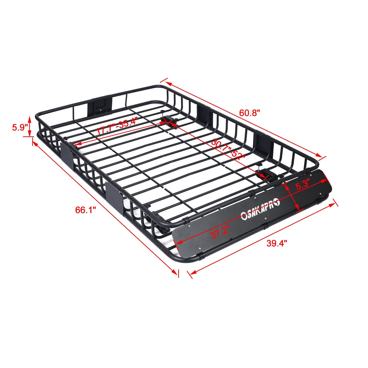 Black Steel Roof Rack Cargo Carrier Basket G82519