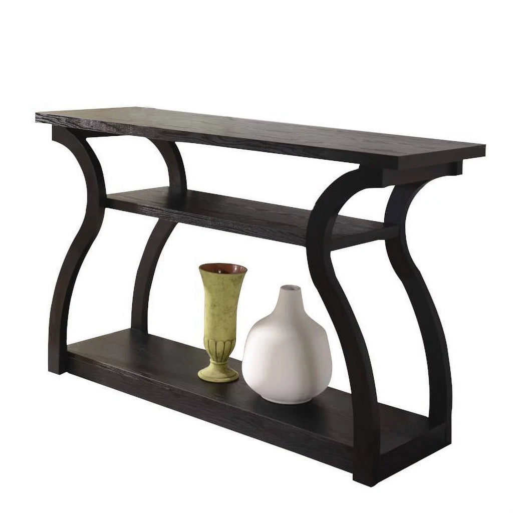 Black MDF and Wood Veneer Console Table C99682