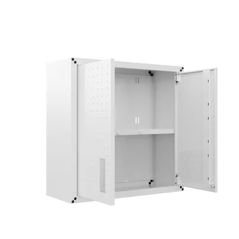 30 in. 2-Shelf Wall Mount Metal Garage Cabinet in White P337942