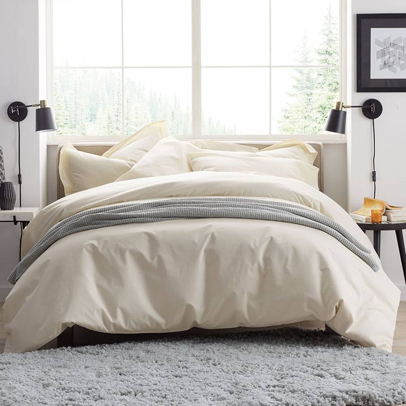 Supima Cotton Percale Duvet Cover - Brown, Size Twin M205
