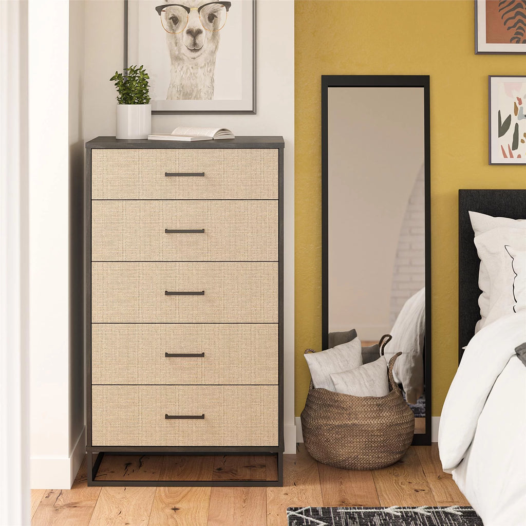 Ivory Oak 5 Drawer Dresser P7381