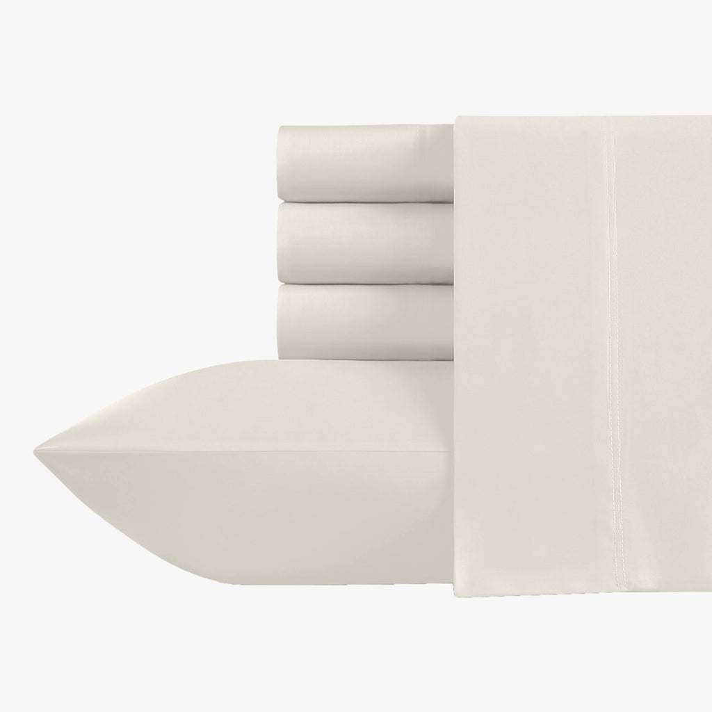 Ivory Split King 100% Cotton Sateen Sheets Set T213351