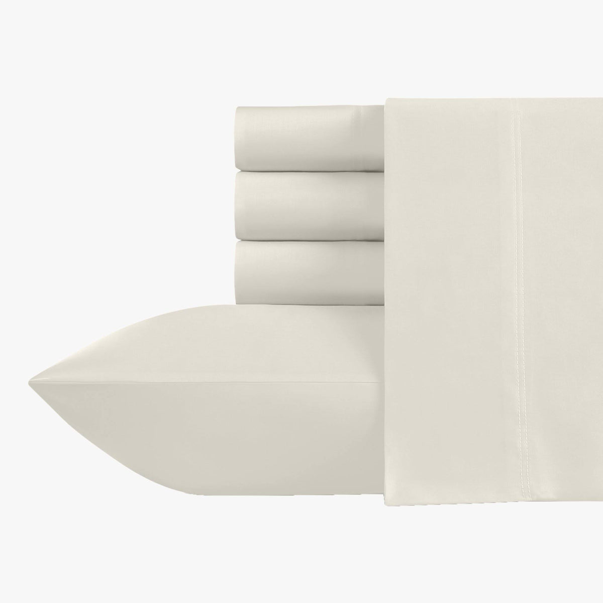 Ivory Split King 100% Cotton Sateen Sheets Set T213351