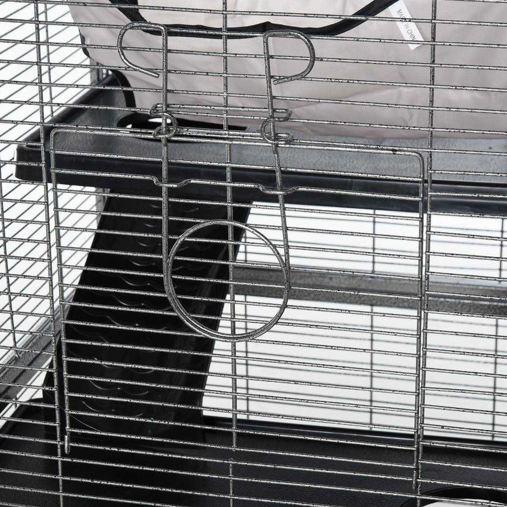 Small Animal Cage with Wheels, Hammock, 4 Platforms and Removable Tray N387742