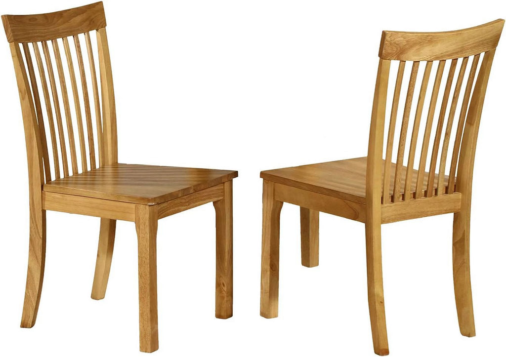 Solid Wood Dining Chairs Set Of 2 Natural Oak E659