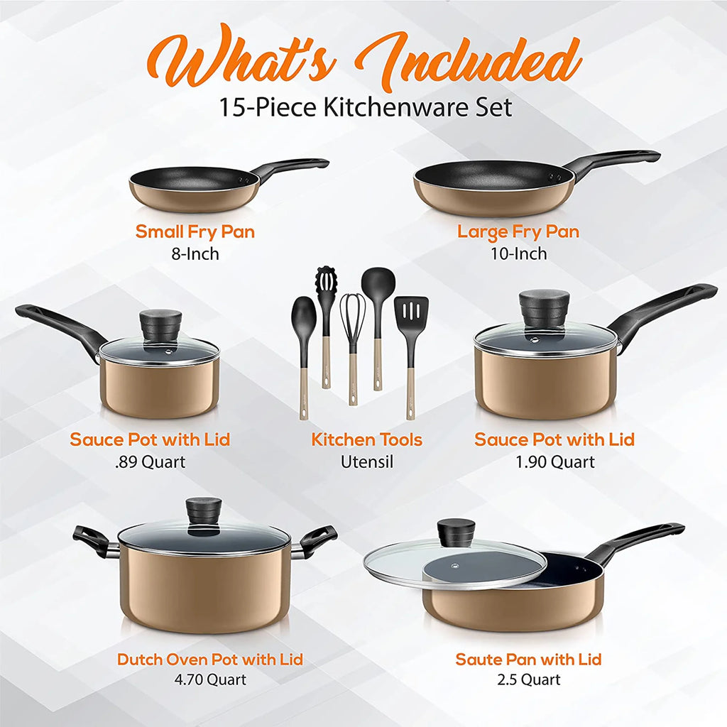 15 Piece Non Stick Cookware Set C97851