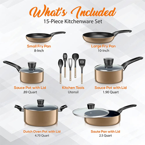 15 Piece Non Stick Cookware Set C97851
