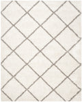 Ivory Grey Geometric Shag Area Rug 11' x 15' W47540