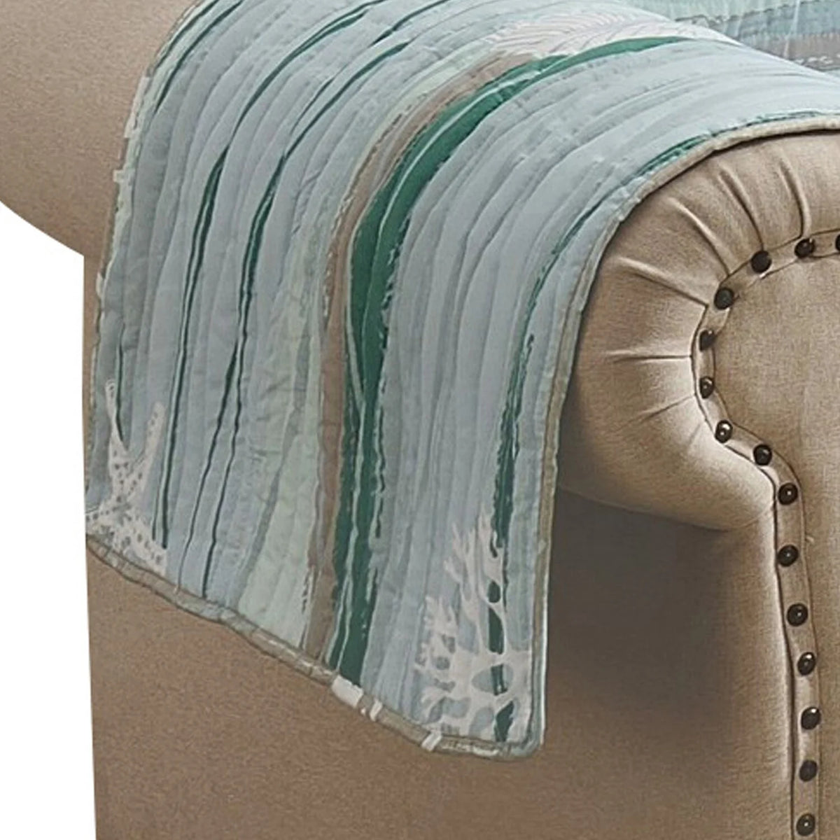 Ocean Wave Print & Quilting Loveseat Cover A8020