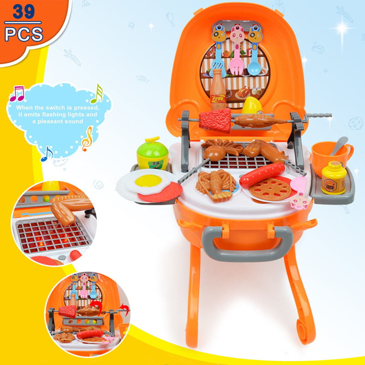 Portable BBQ Toy Set with Suitcase Design E7948