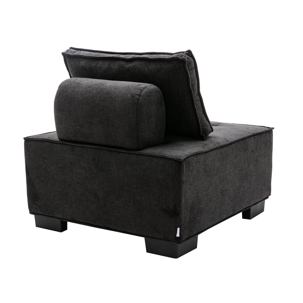 Black Ottoman Barrel Chair U113
