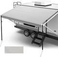 RV Awning Replacement Fabric with Anchor Kits & Pull Tension Strap, Gray D344162
