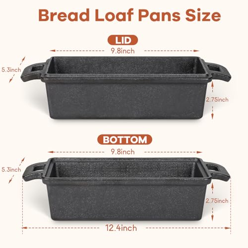 9 x 5 Inch Cast Iron Loaf Pan with Lid D917316