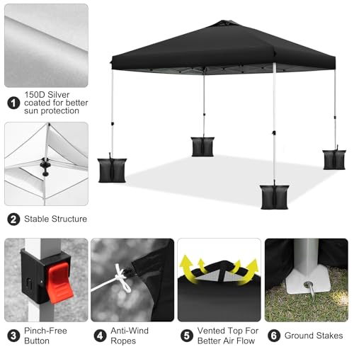Blue 10x10ft Pop up Canopy Tent with Roller Bag B7204