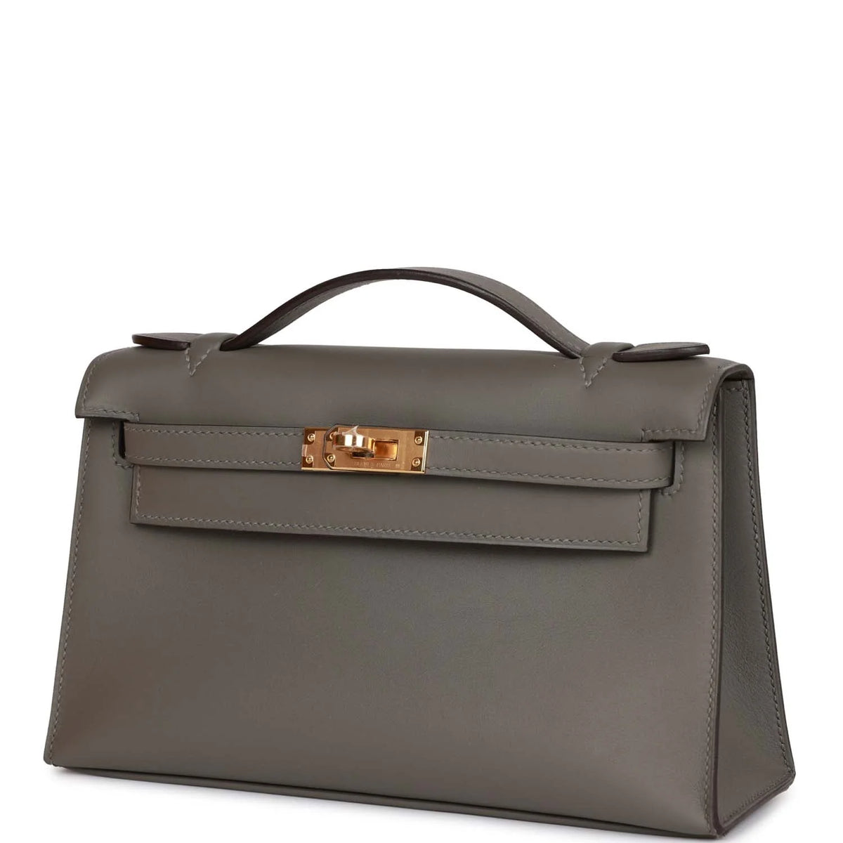 Kelly Pochette Gris Meyer Swift Gold Hardware V56424