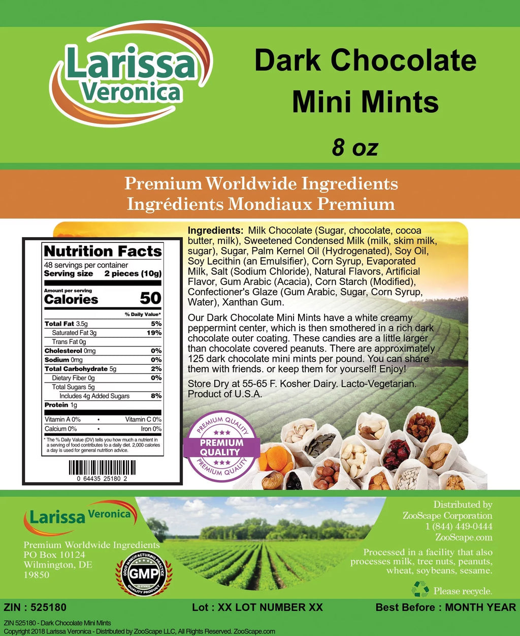 Dark Chocolate Mini Mints 8 oz 2-Pack Z634