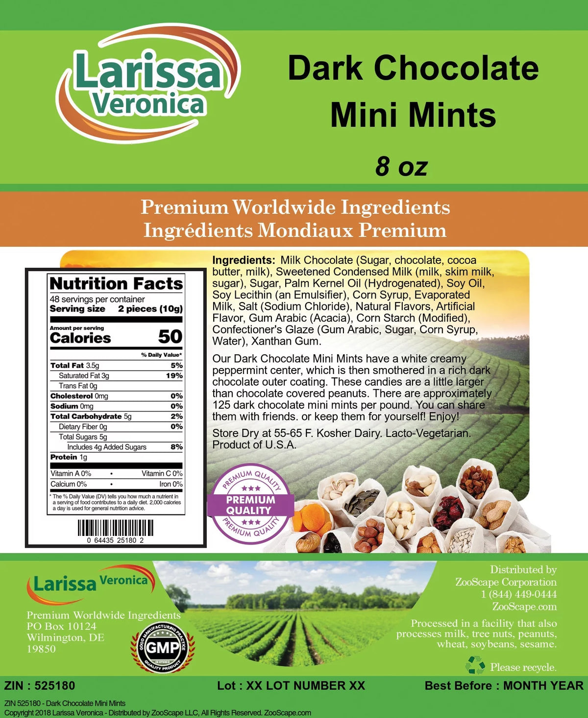 Dark Chocolate Mini Mints 8 oz 2-Pack Z634