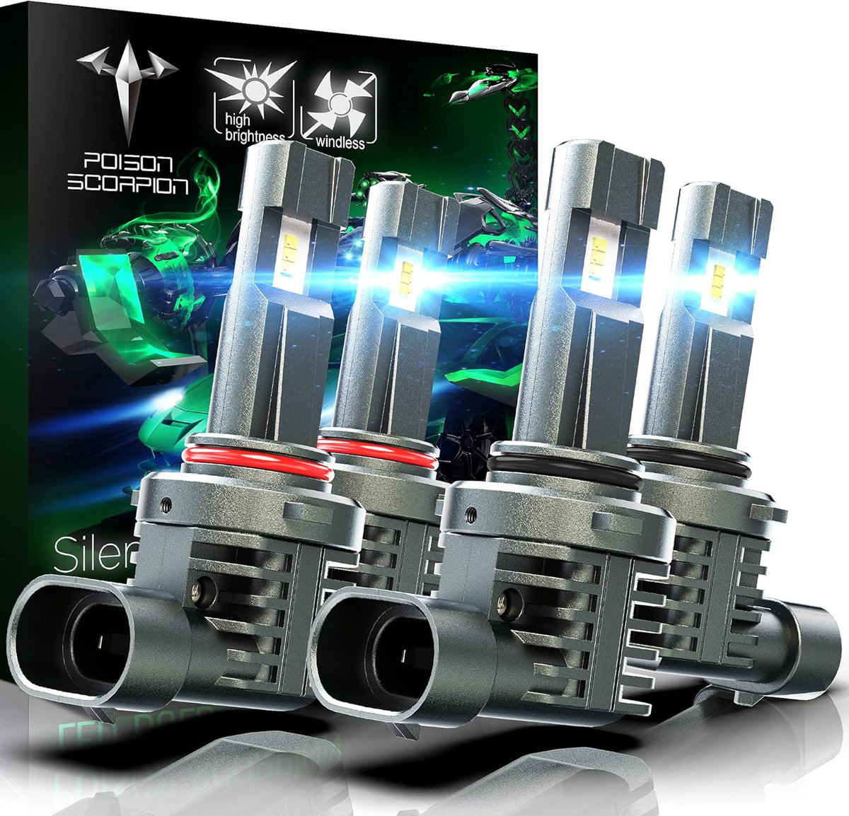 24000LM Fanless LED Headlight Bulbs Combo, HB3 HB4 6500K Cool White, Pack of 2 V465