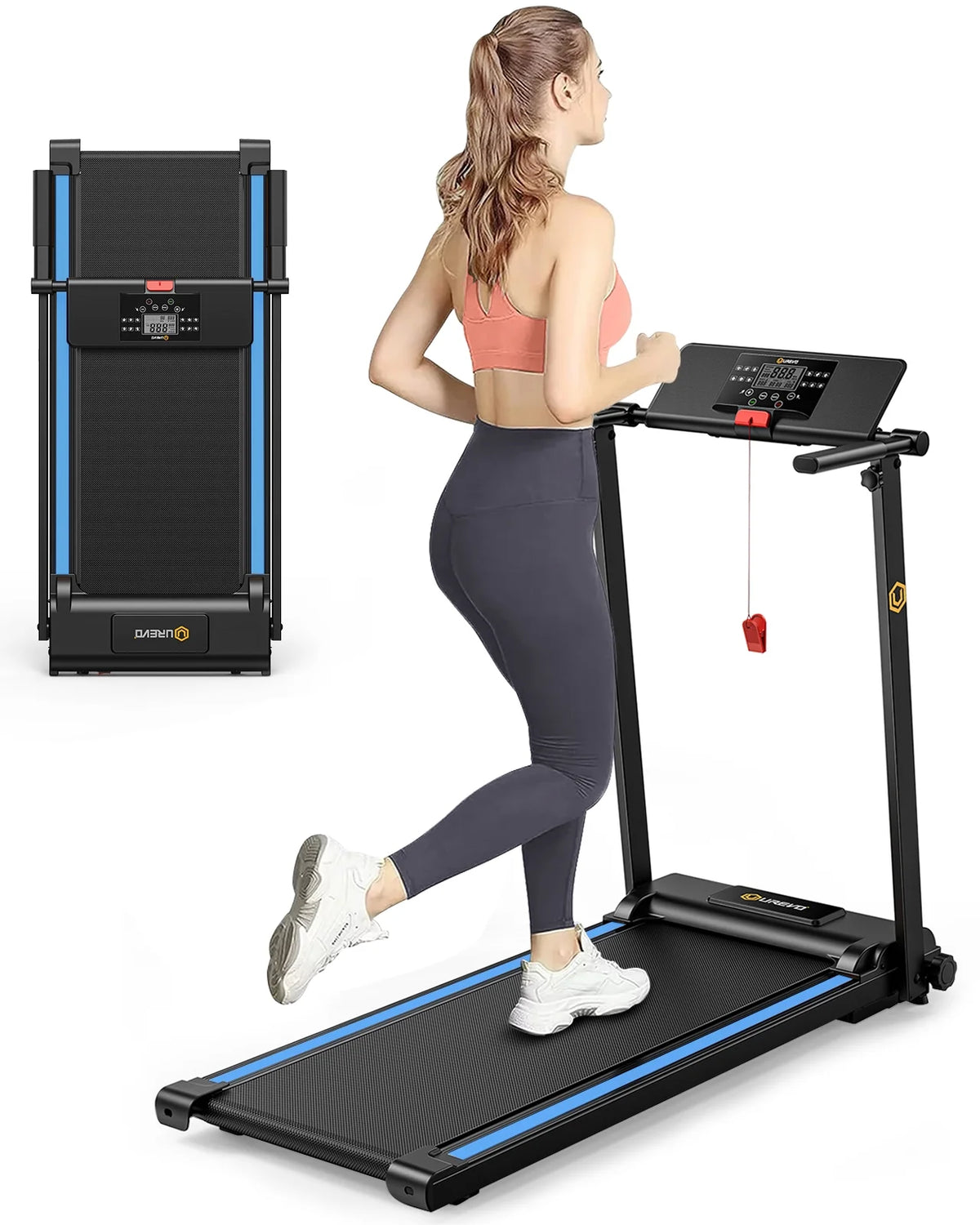Folding Treadmill 2.25HP Portable Compact with 12 HIIT Modes H77851