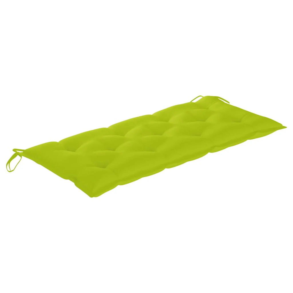Swing Bench with Bright Green Cushion Solid Teak Wood Y68315