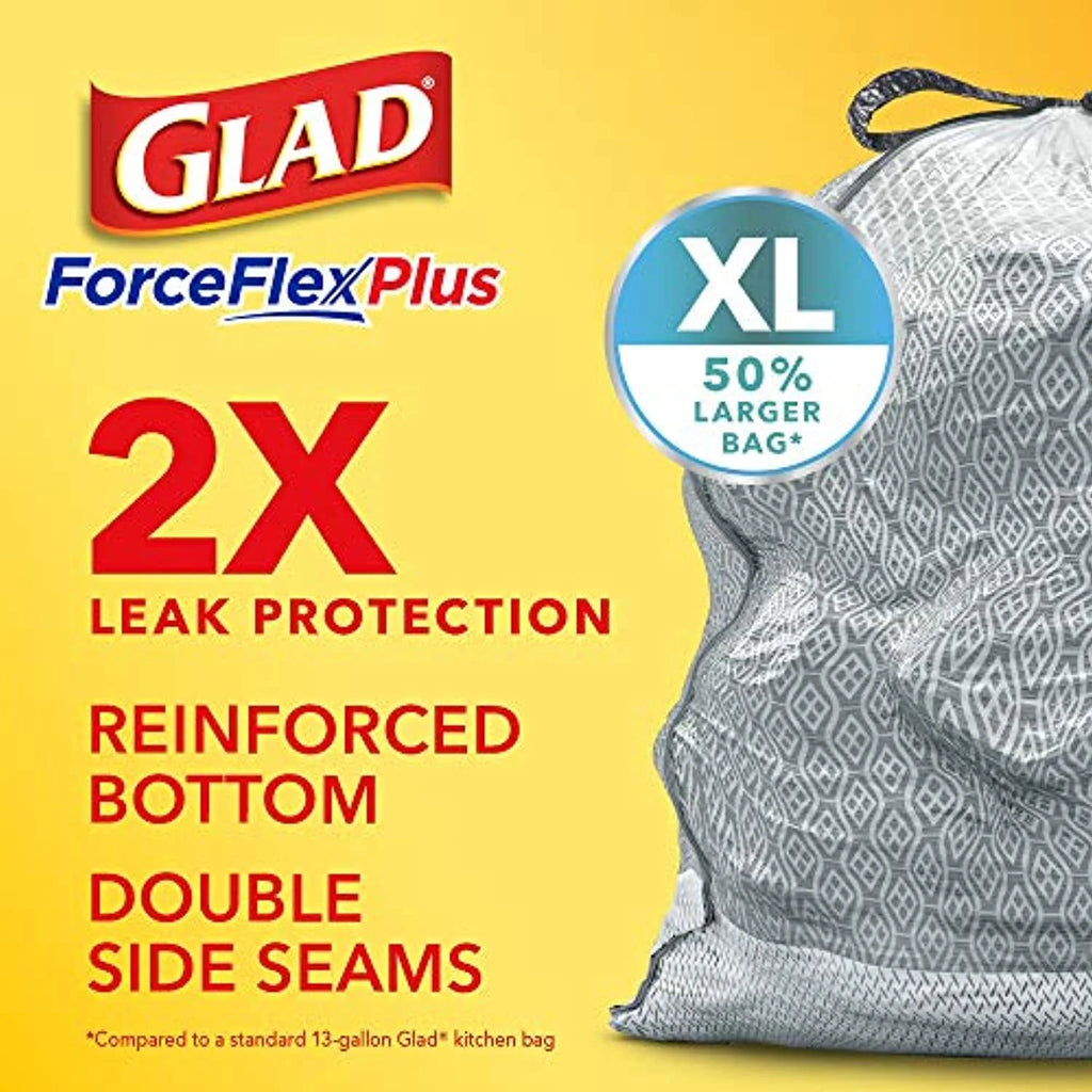 20 Gallon Grey Drawstring Trash Bags 80 Count E2861