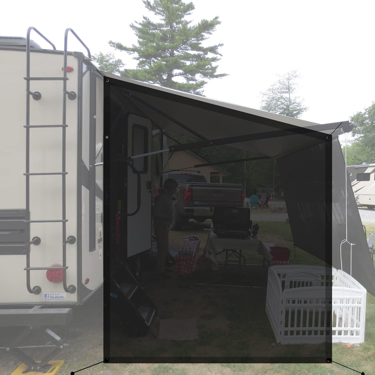 Black Mesh Sun Shade Screen 9' 6'' X 7' 6'' S345