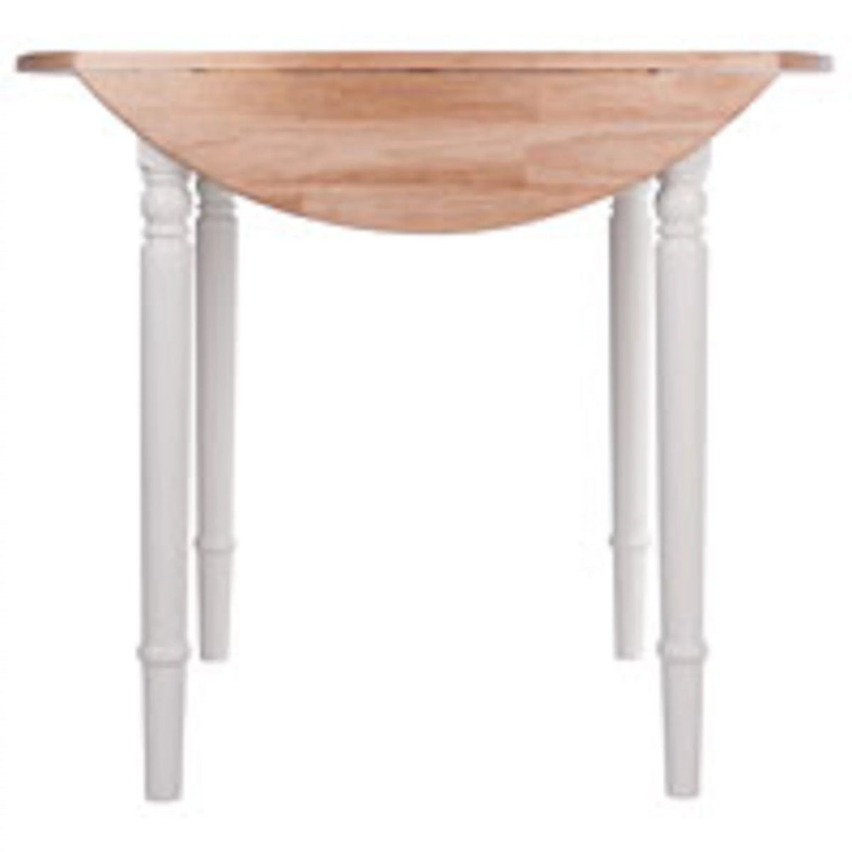 Beige and White Round Drop Leaf Table W89386