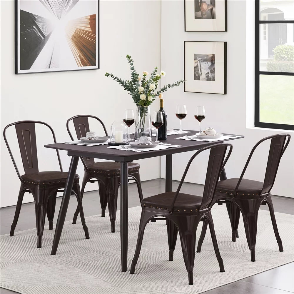 Brown Set of 4 Dining Chair with Cushion S269625