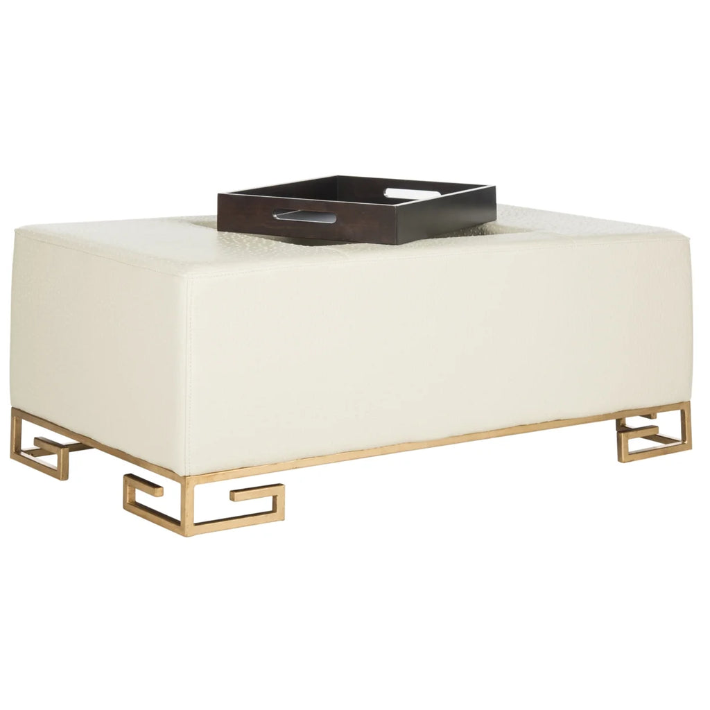 Faux Ostrich Tray Ottoman Q9711