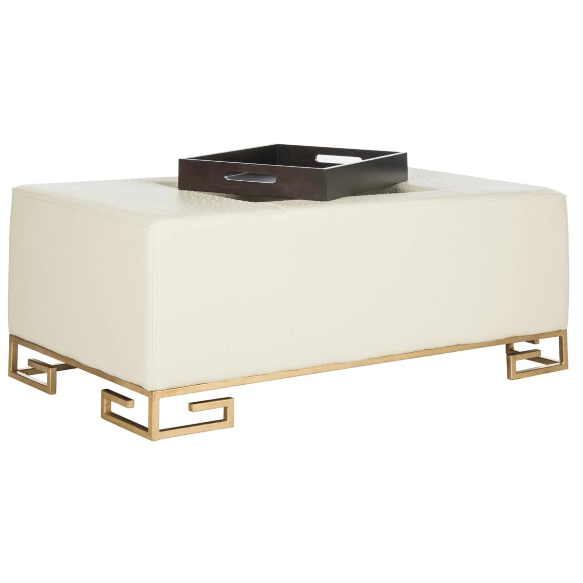 Faux Ostrich Tray Ottoman Q9711