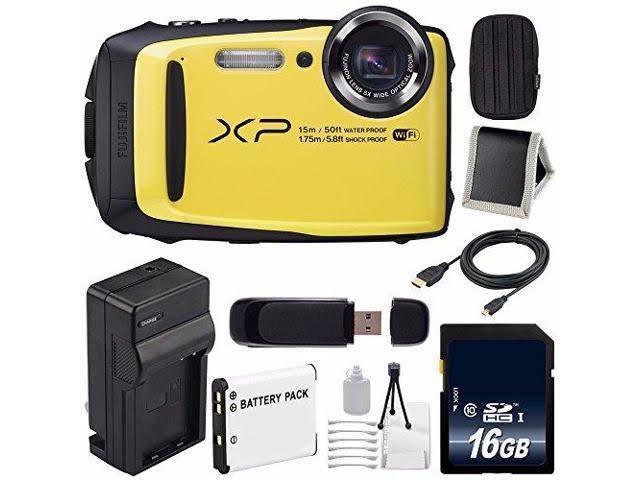 Yellow Digital Camera with 16GB SDHC Memory Card Bundle J5474