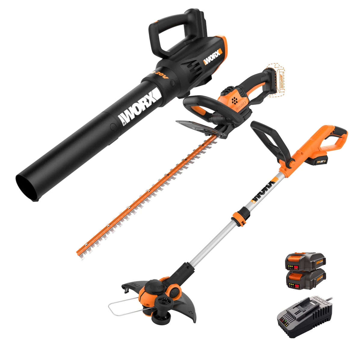 Cordless Leaf Blower, Hedge Trimmer, & Weed Trimmer Combo Kit U422679