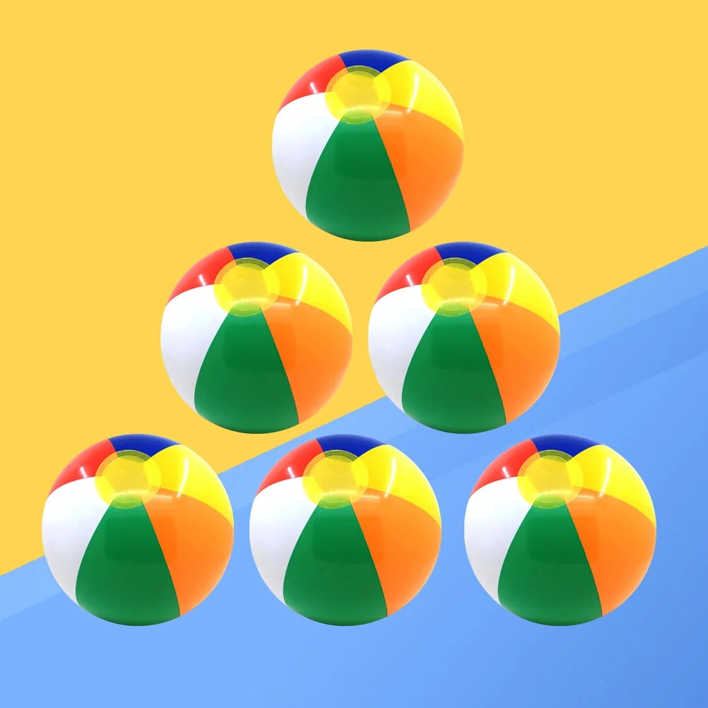 6 Pcs Colorful Inflatable Beach Ball Pool Toys Y3338