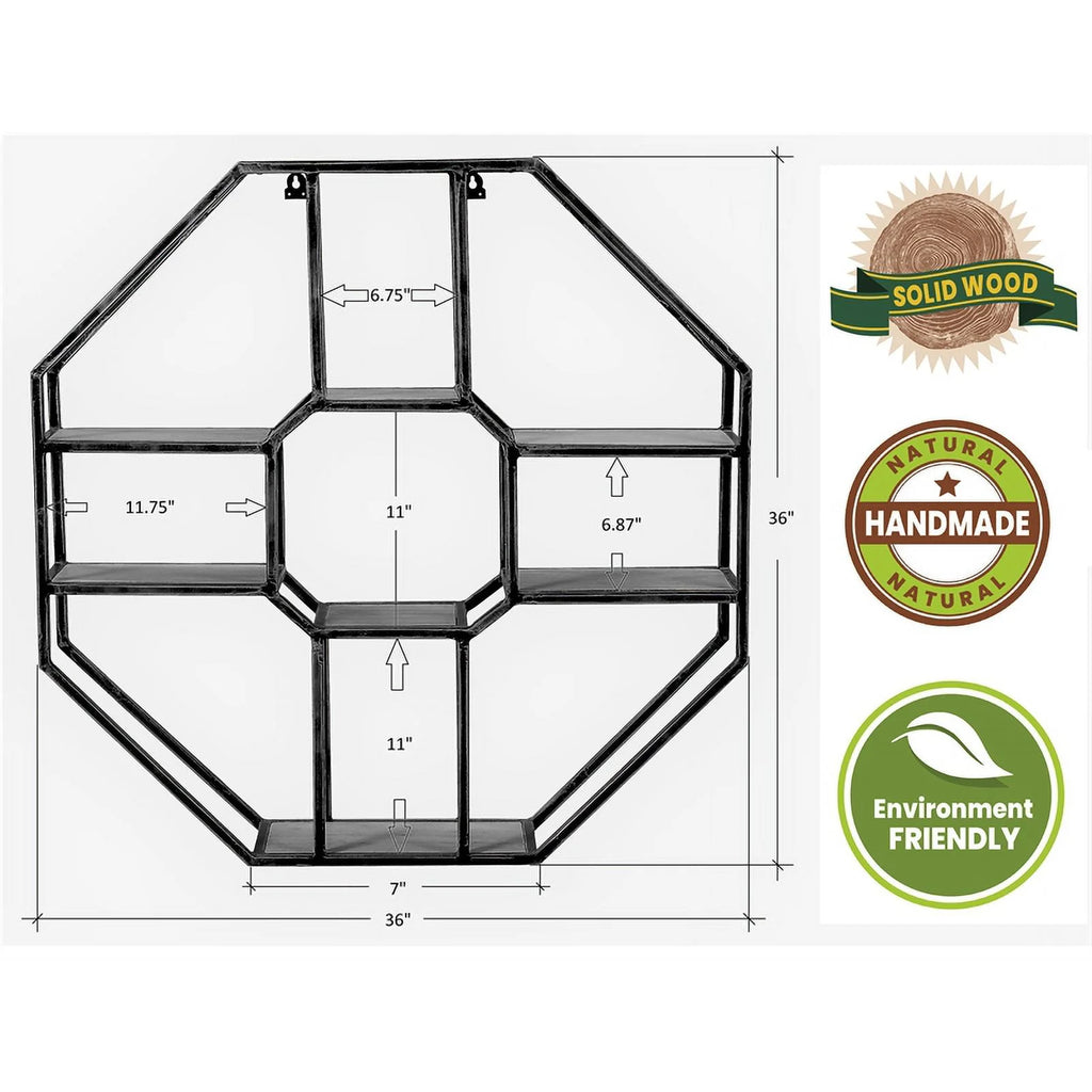 Solid Wood Wall Display Shelf Q789269
