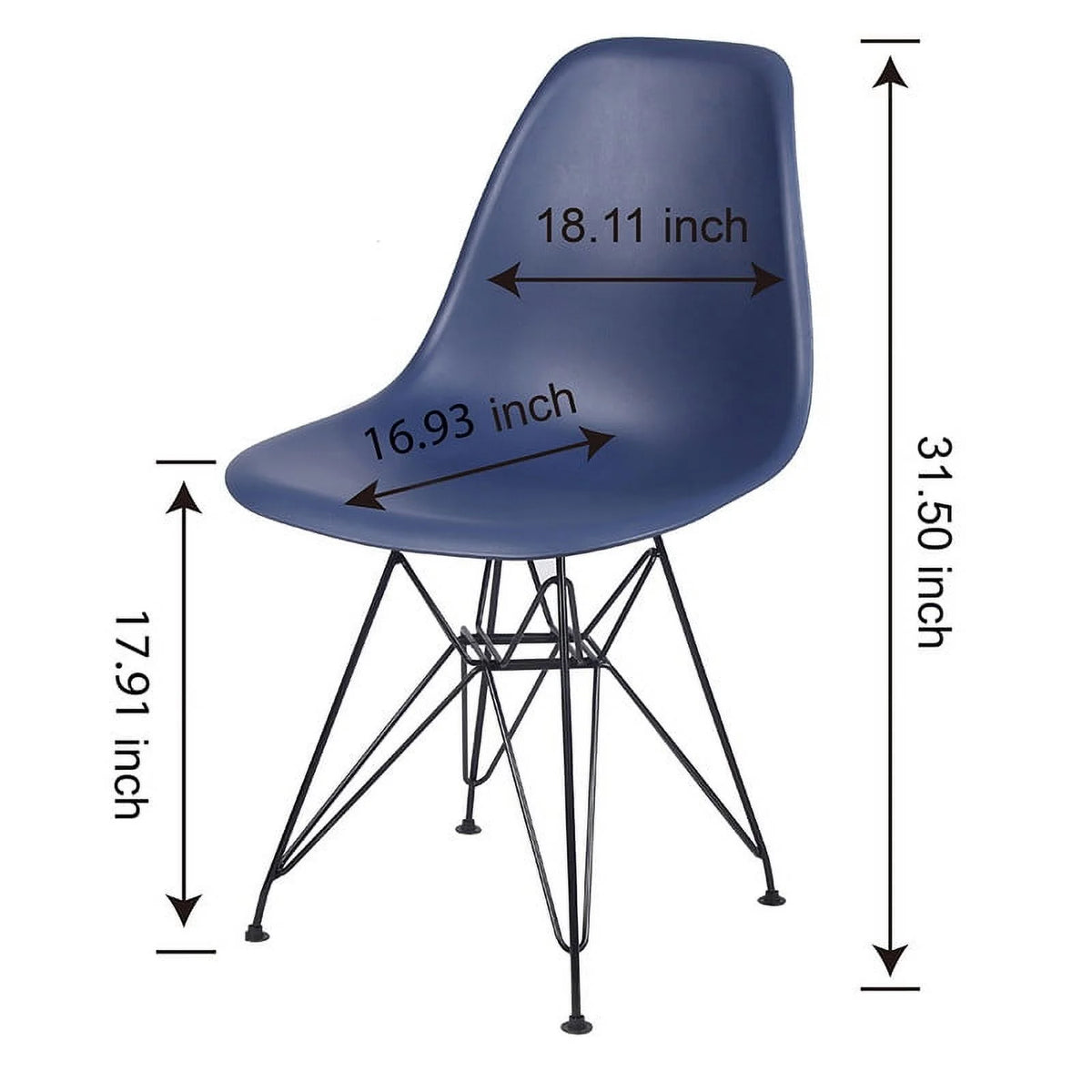 Blue Plastic Modern Dining Chairs Set of 2 W721870
