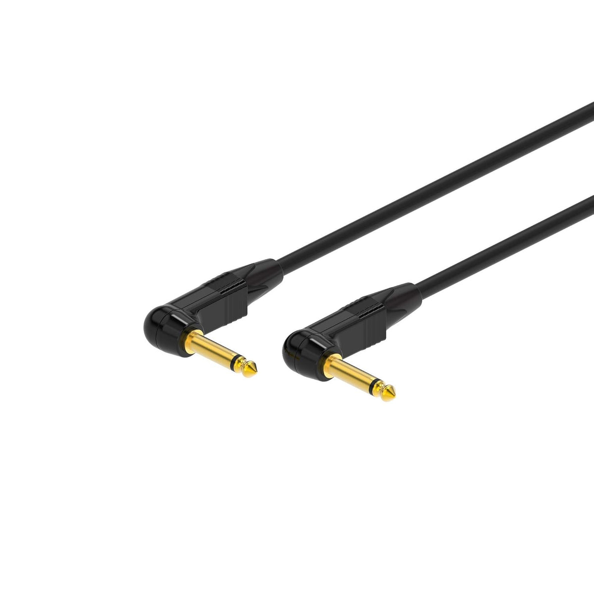3 Feet Black 1/4 Inch Right Angle TS Instrument Cable Pack of 2 D371