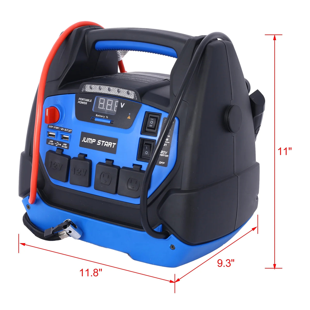1800 Amps 12V DC Jump Starter with Air Compressor U747