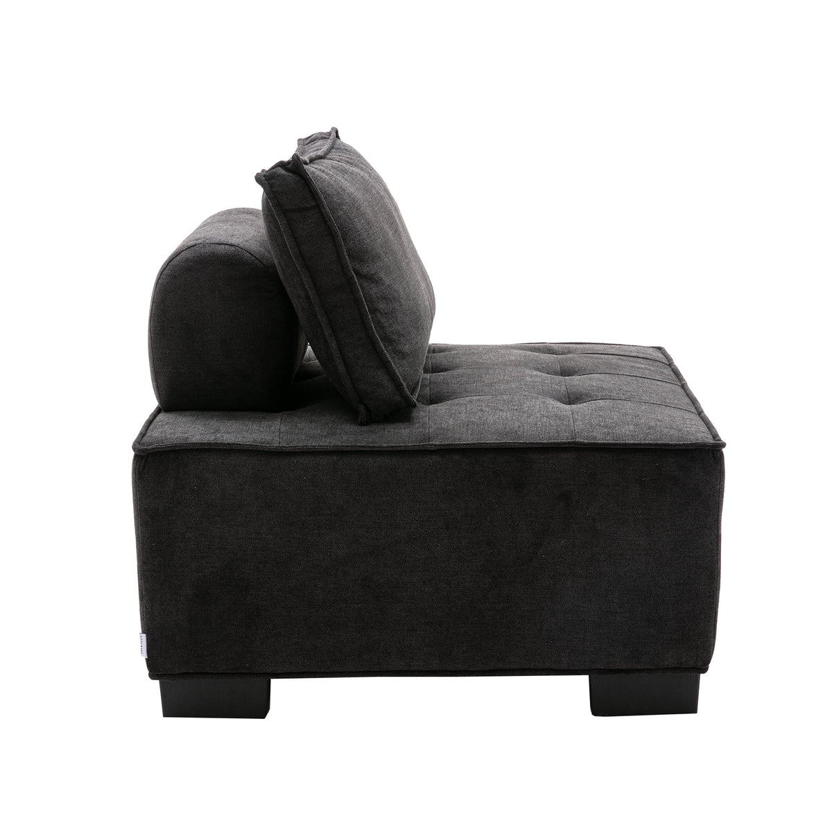 Black Ottoman Barrel Chair U113