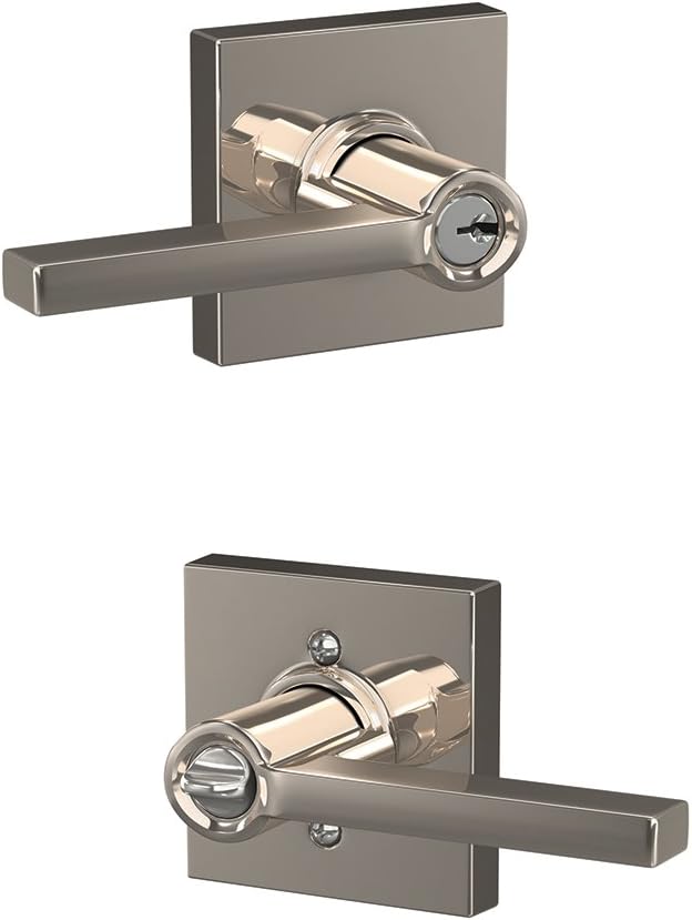Polished Nickel Keyed Entry Lever Lock Pack of 2 T828252