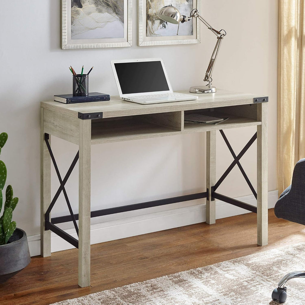Grey Wash Metal Writing Desk O59339