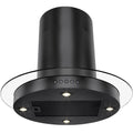 30 in. Convertible Kitchen Island Mount Range Hood Black Painted Stainless Steel Tempered Glass B2263