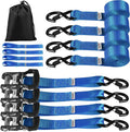 Heavy Duty 4 Pack Ratcheting Tie Down Straps with S Hooks Q32856