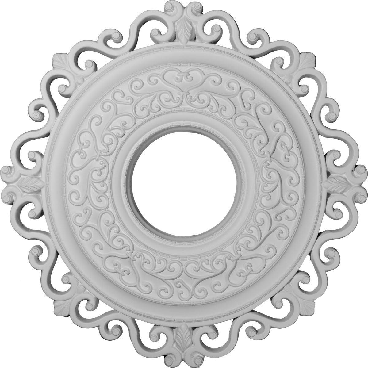 22x22OD x 6 1/4x22ID x 1 3/4x22P Hand-Painted Black Pearl Ceiling Medallion Y35133