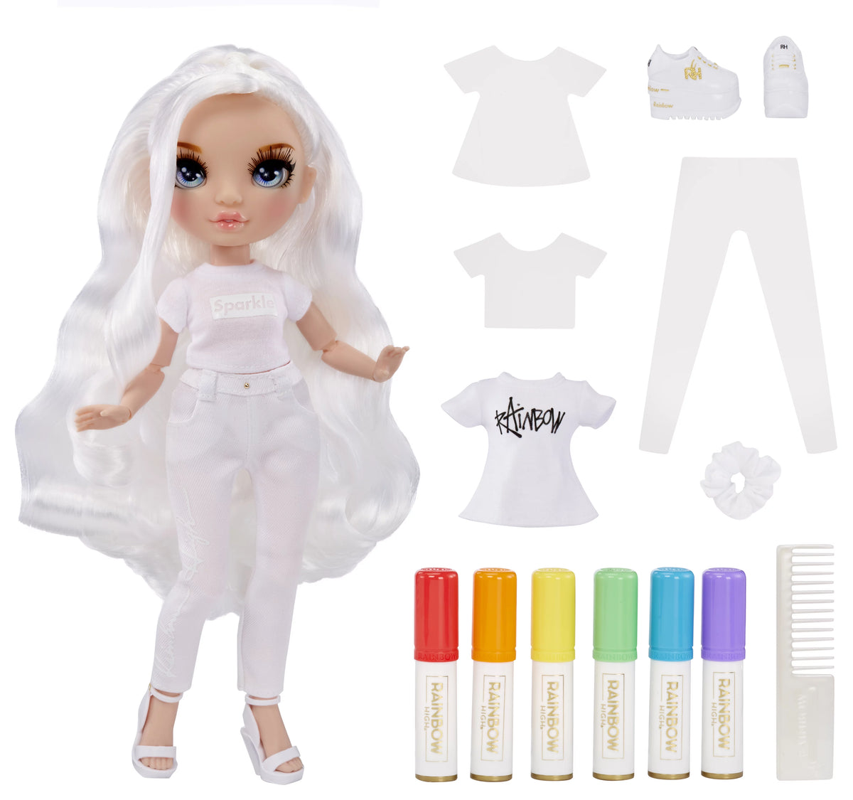DIY Doll with Washable Markers, Blue Eyes, Straight Hair R85052