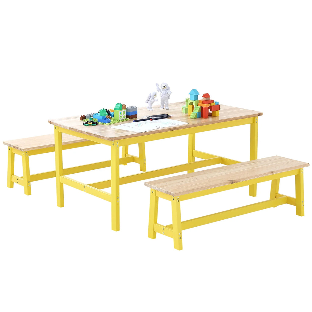 Kids Table and Bench Set of 3 V599