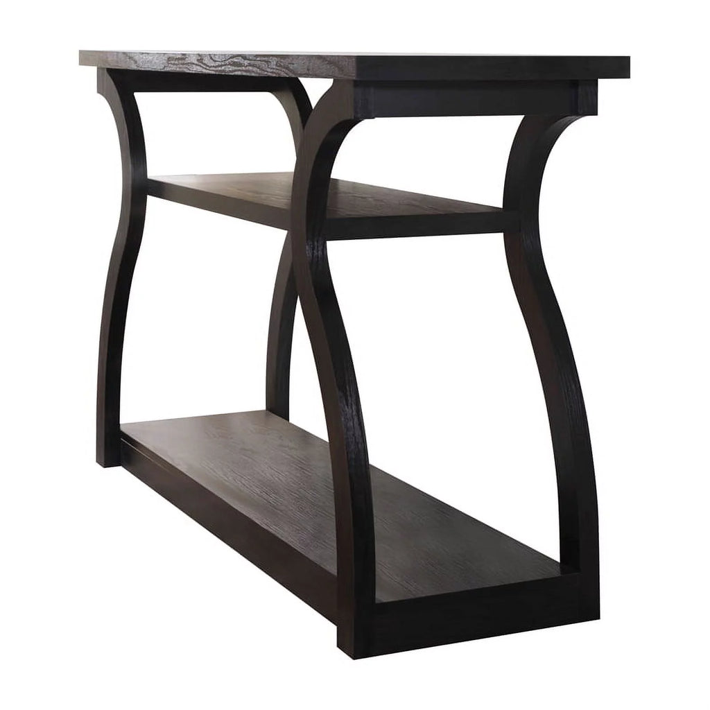 Black MDF and Wood Veneer Console Table C99682