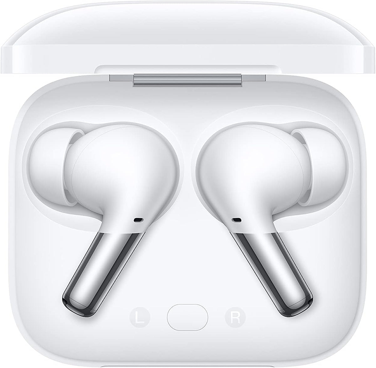 White Glossy Wireless Earbuds with Charging Case E6816