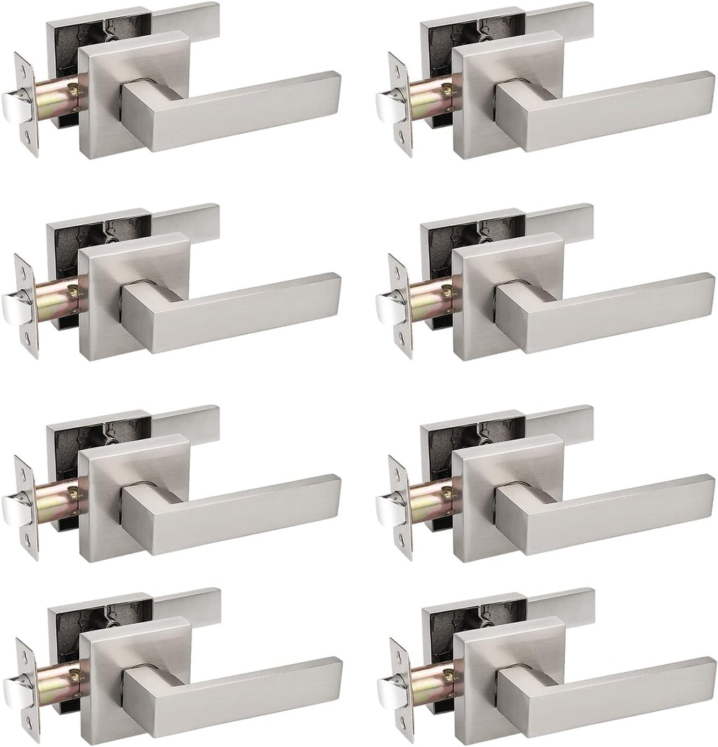 Pack of 10 Square Non-Turning Door Lever with Satin Nickel Finish J903