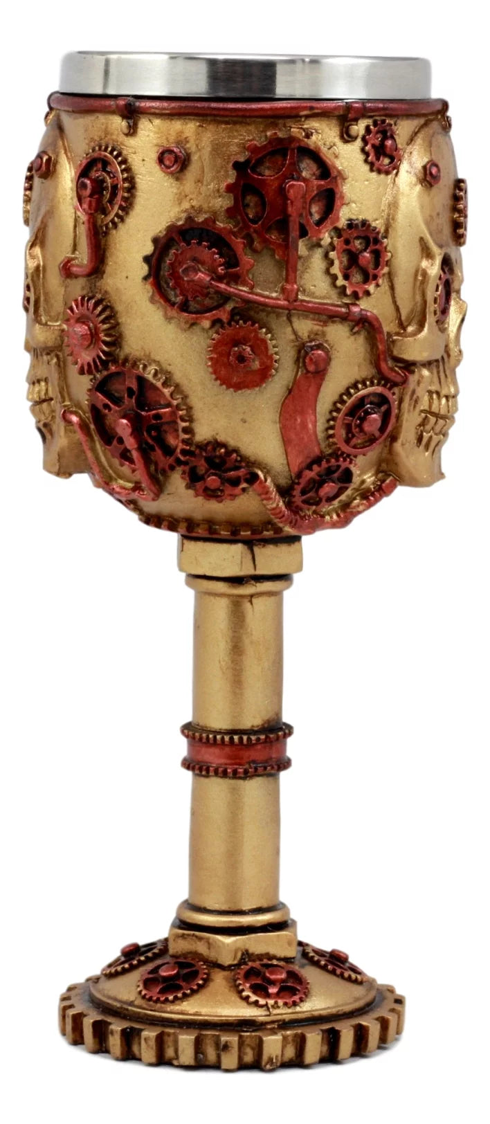 Steampunk Skull Face Wine Goblet 6oz I5994