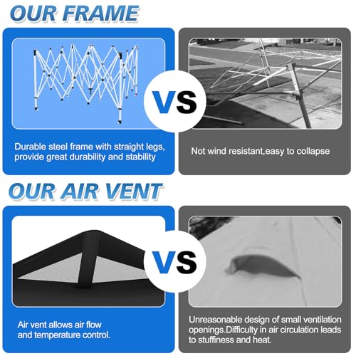 Blue 10x10ft Pop up Canopy Tent with Roller Bag B7204
